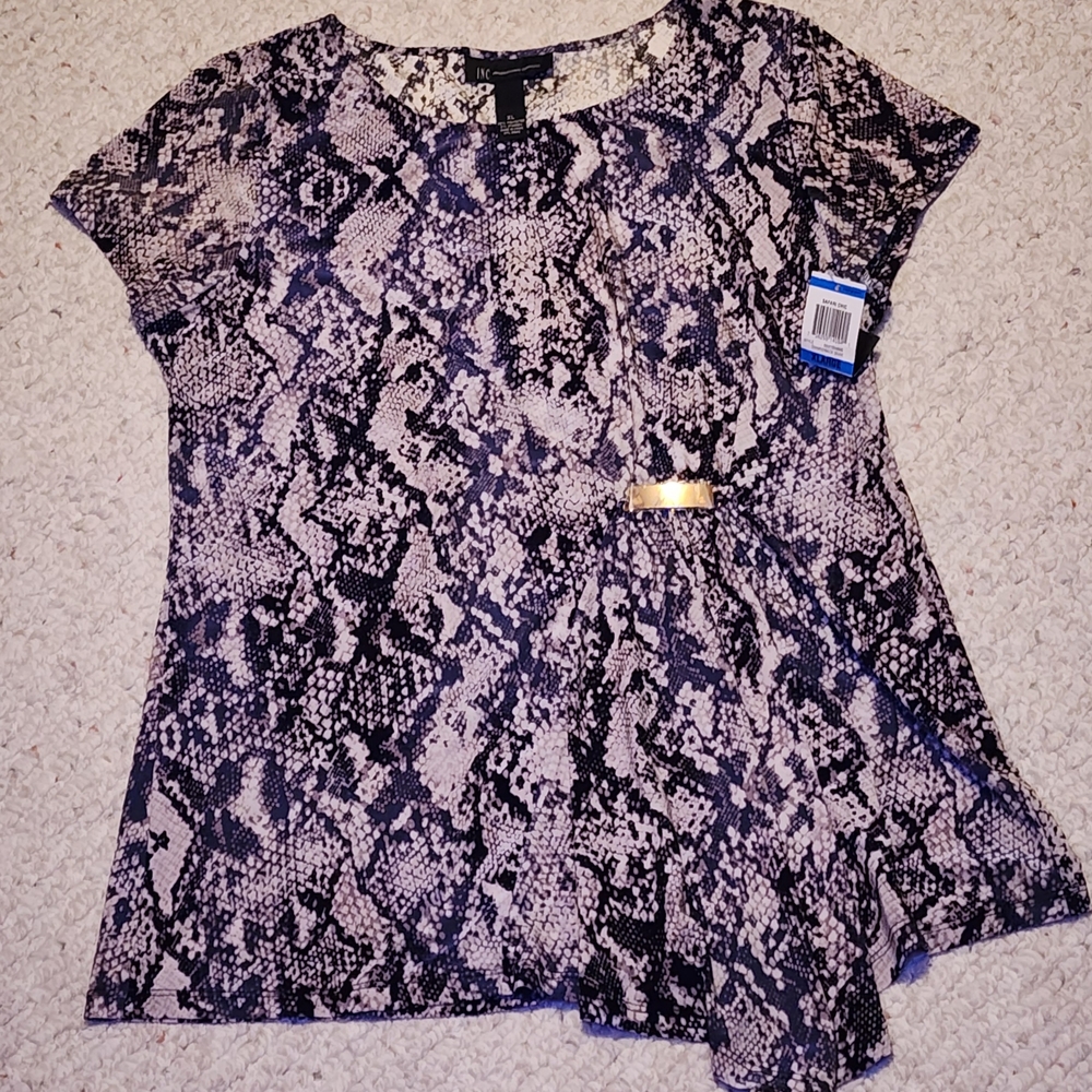 Vintage INC International Stylish Snake Print Women's Top